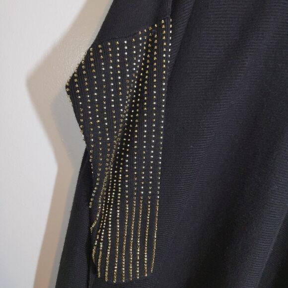 Chicos Black Gold Beaded Cashmere Blend Sweater S/M - Picture 6 of 13